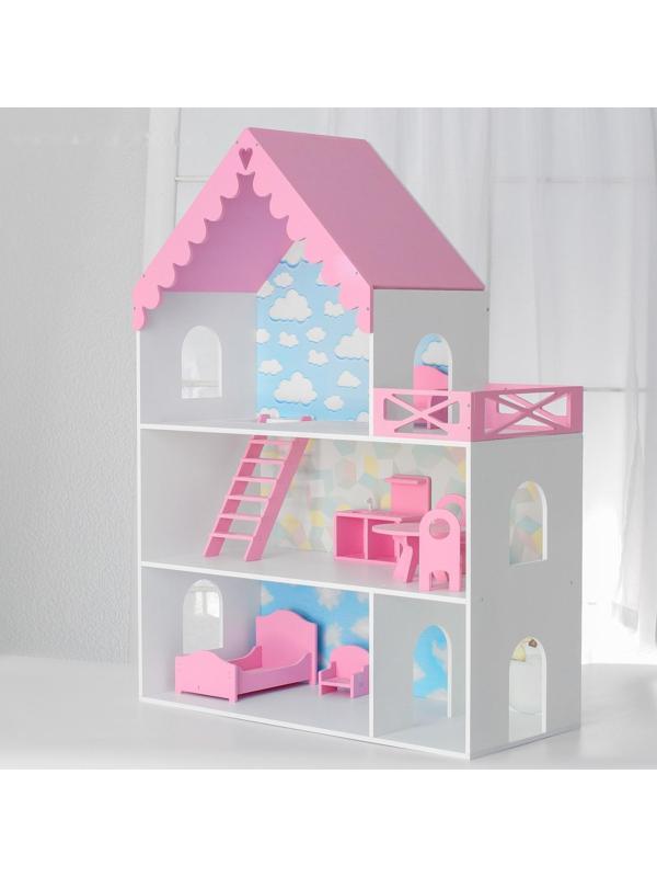 Кукольный дом «Джем» с обоями и набором мебели