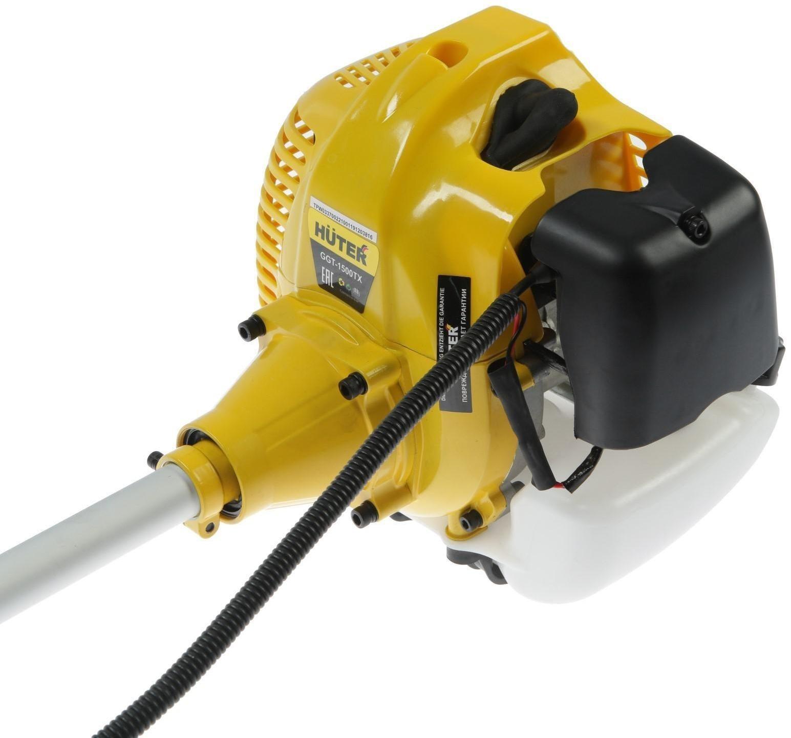 Триммер Huter GGT-1500TX, 2Т, 1500 Вт, 2 л.с., 43 см3, 9500 об/мин, леска/нож