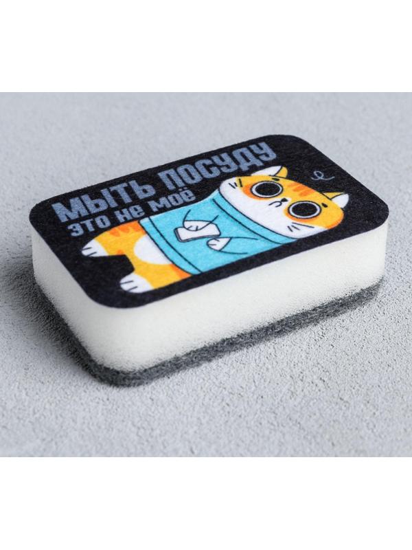 Губка для мытья посуды «Мыть посуду - это не моё» 9х6 см