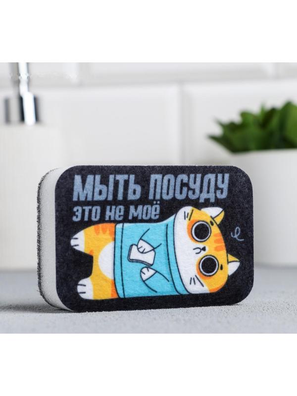 Губка для мытья посуды «Мыть посуду - это не моё» 9х6 см
