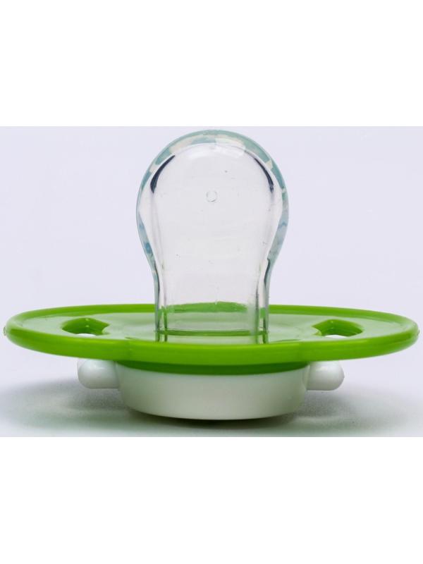 Соска - пустышка ортодонтическая, силикон, +6 мес., с колпачком «Лягушка», цвет зелёный