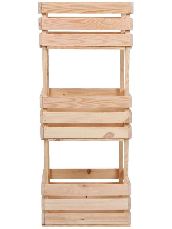 Ящик для овощей, 100 × 40 × 30 см, деревянный, трехуровневый