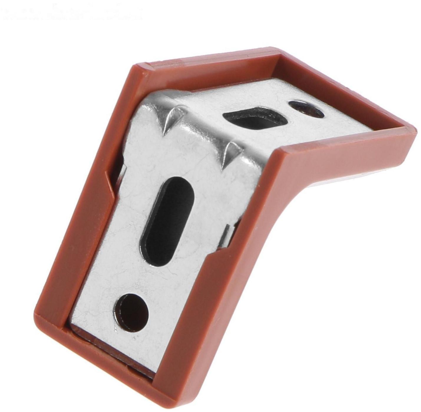 Уголок ТУНДРА, с декоративной накладкой, 26х26 мм, коричневый/цинк, 1 шт.