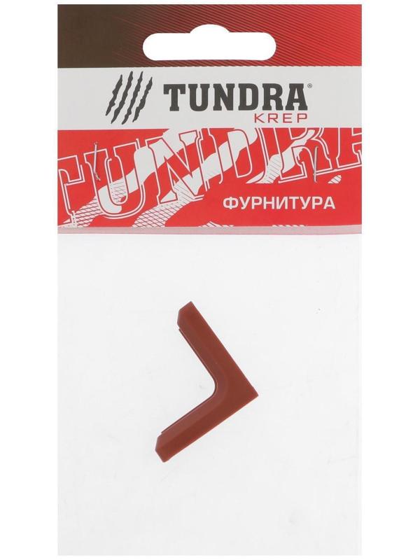 Уголок ТУНДРА, с декоративной накладкой, 26х26 мм, коричневый/цинк, 1 шт.