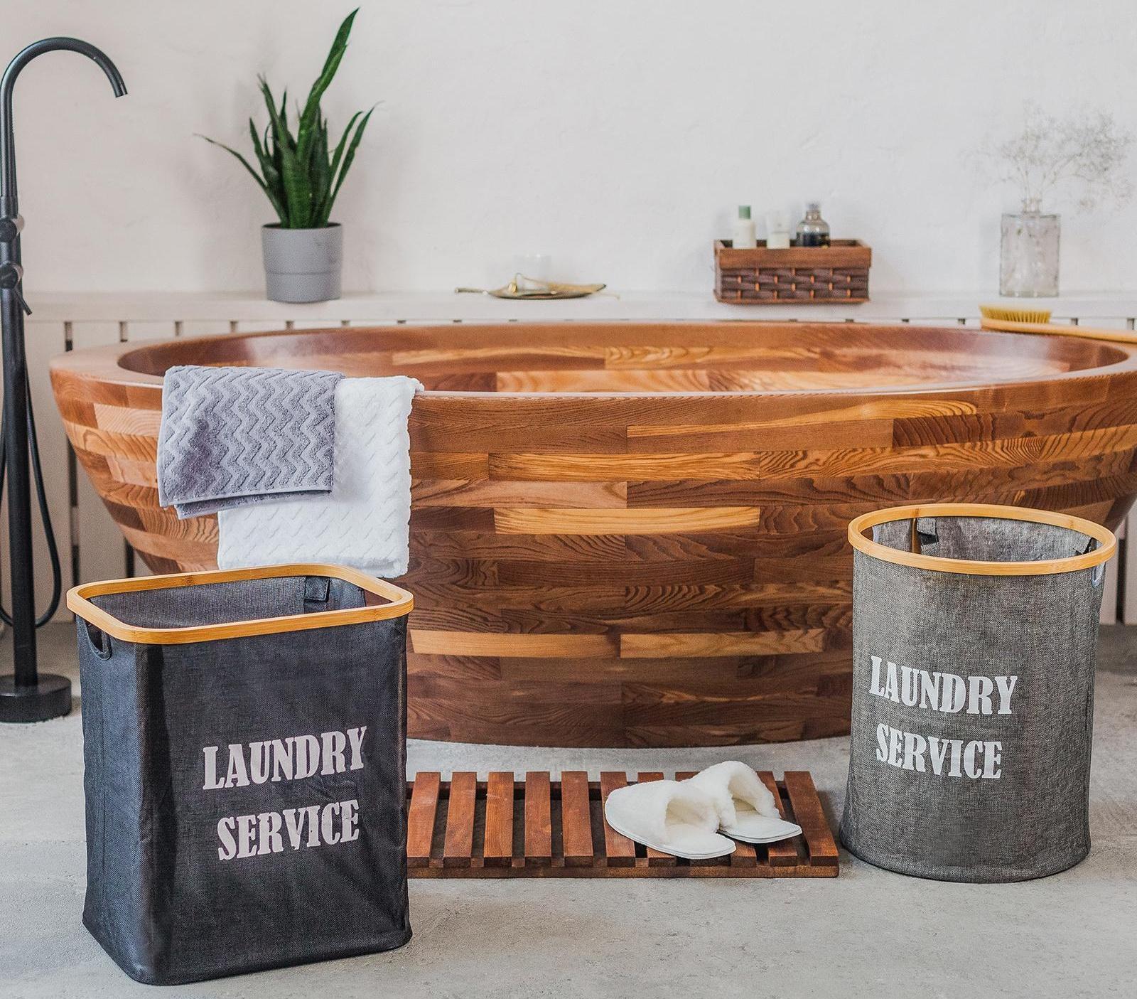 Корзина для белья прямоугольная Доляна «Модерн», 41×33,5×46,5 см, цвет чёрный