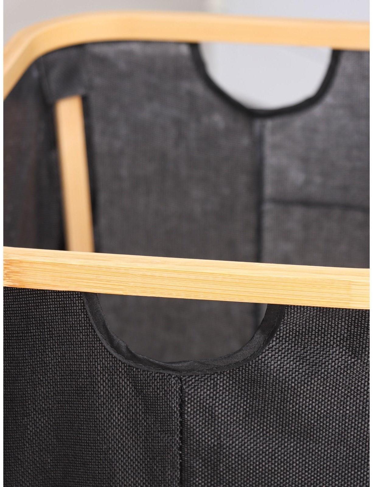 Корзина для белья прямоугольная Доляна «Модерн», 41×33,5×46,5 см, цвет чёрный