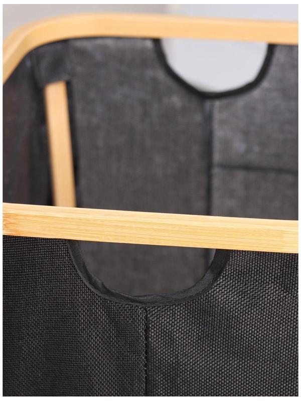 Корзина для белья прямоугольная Доляна «Модерн», 41×33,5×46,5 см, цвет чёрный