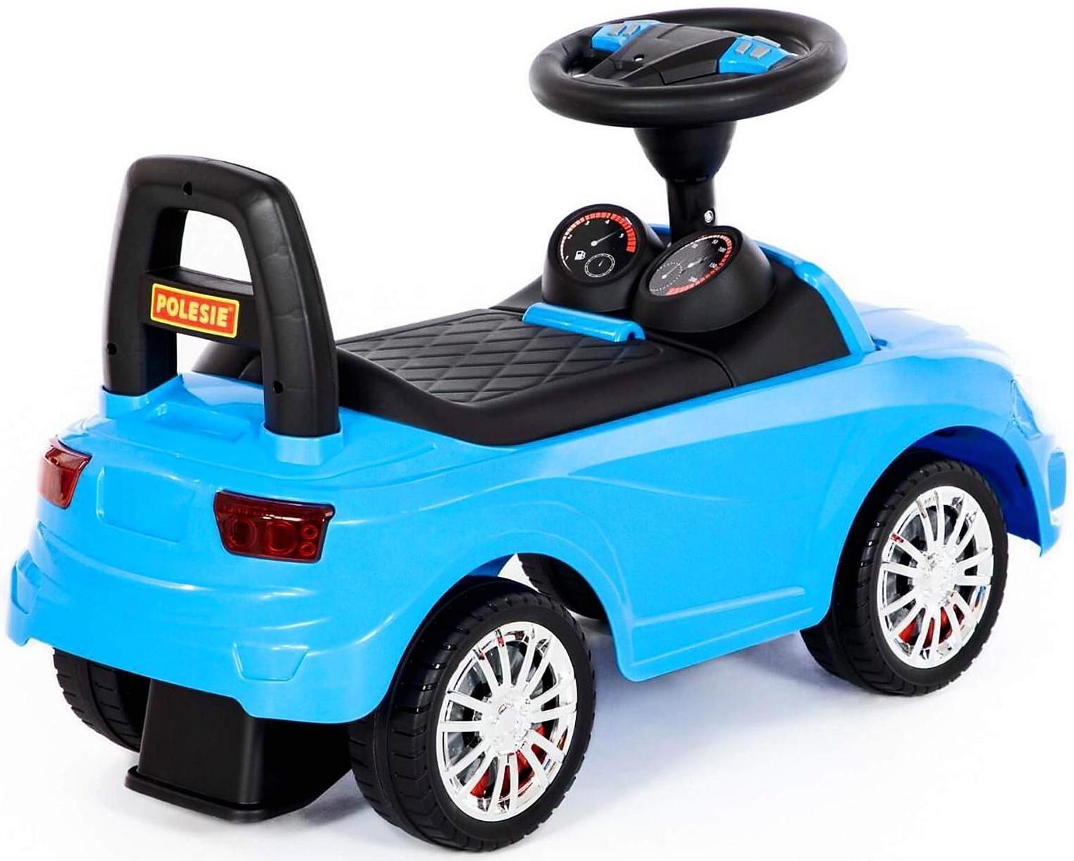 Каталка-автомобиль SuperCar №5 со звуковым сигналом, цвет голубой