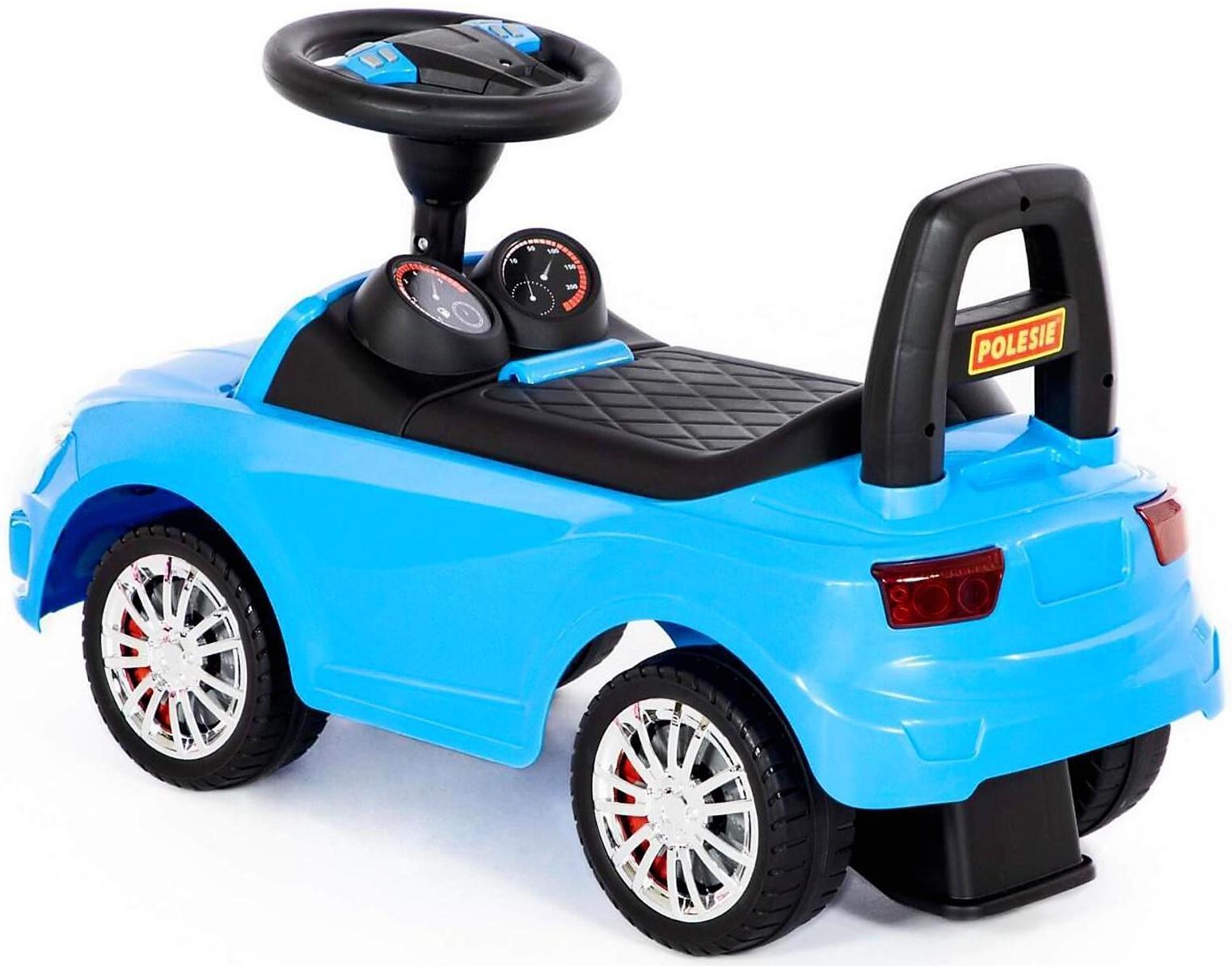 Каталка-автомобиль SuperCar №5 со звуковым сигналом, цвет голубой