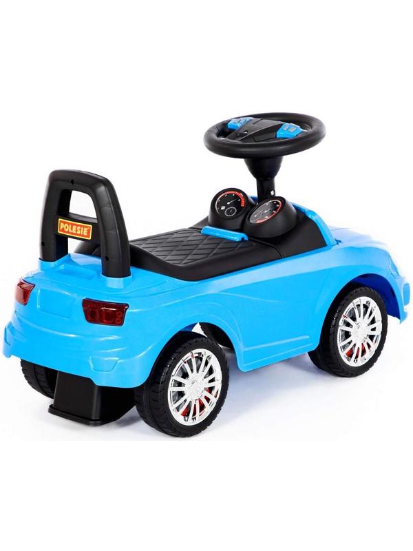 Каталка-автомобиль SuperCar №5 со звуковым сигналом, цвет голубой