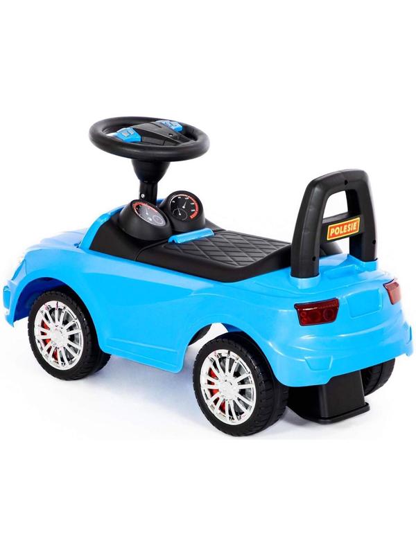 Каталка-автомобиль SuperCar №5 со звуковым сигналом, цвет голубой