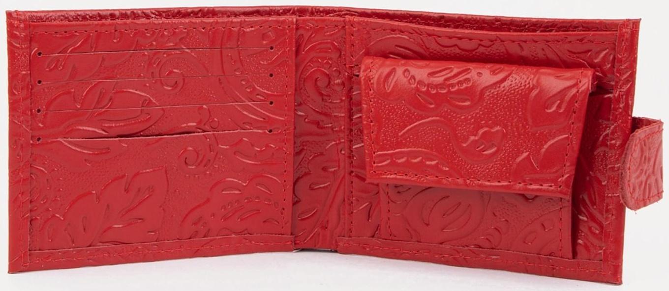 Кошелёк на кнопке, цвет красный