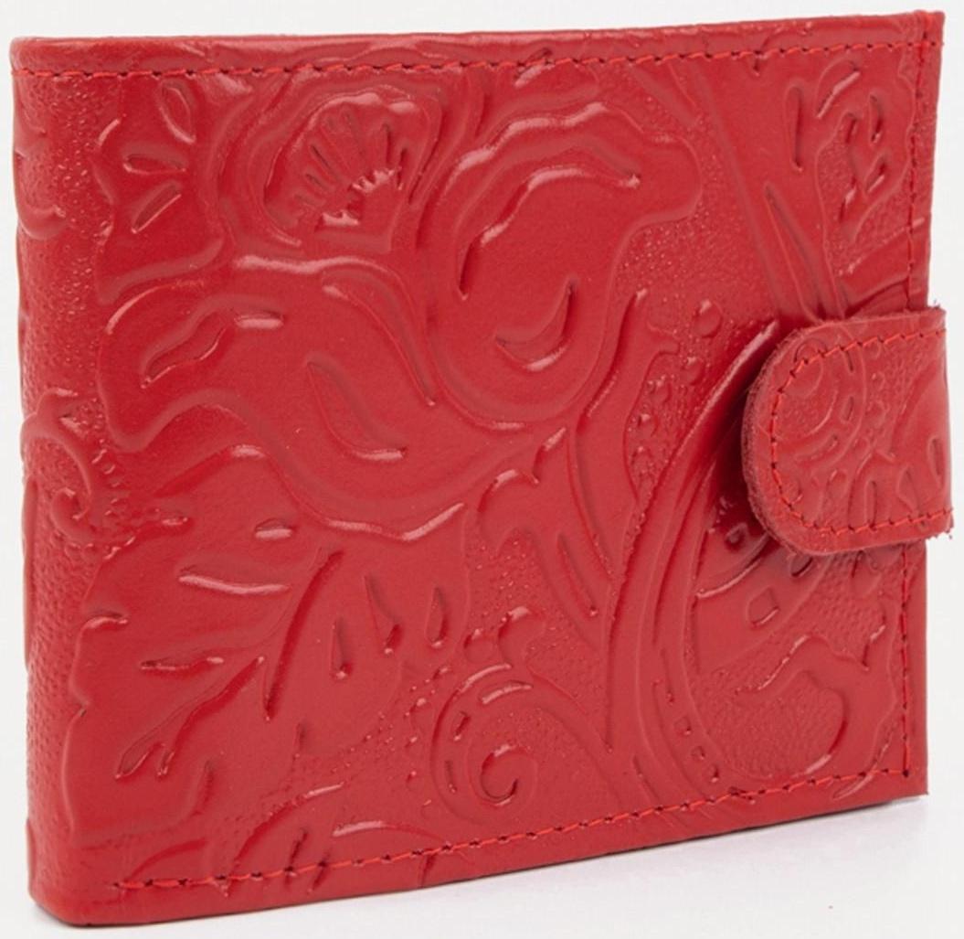 Кошелёк на кнопке, цвет красный