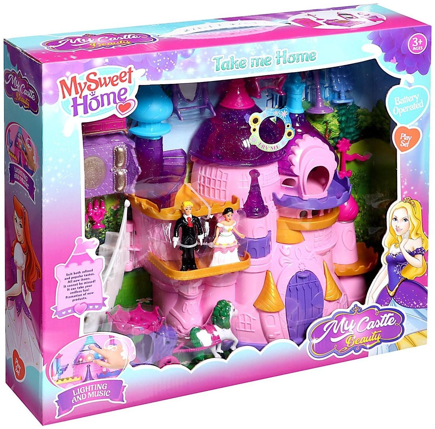 Замок для кукол, с фигурками, свет, звук, с аксессуарами