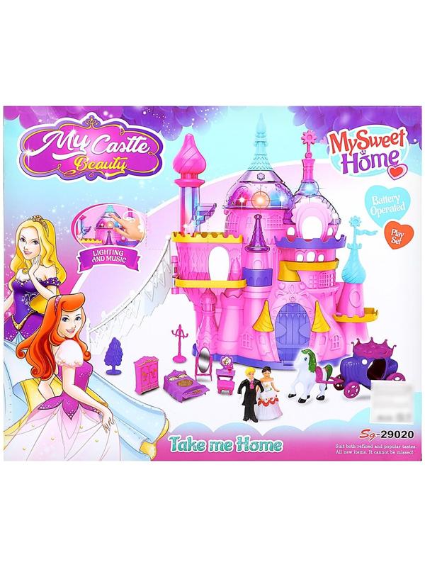 Замок для кукол, с фигурками, свет, звук, с аксессуарами