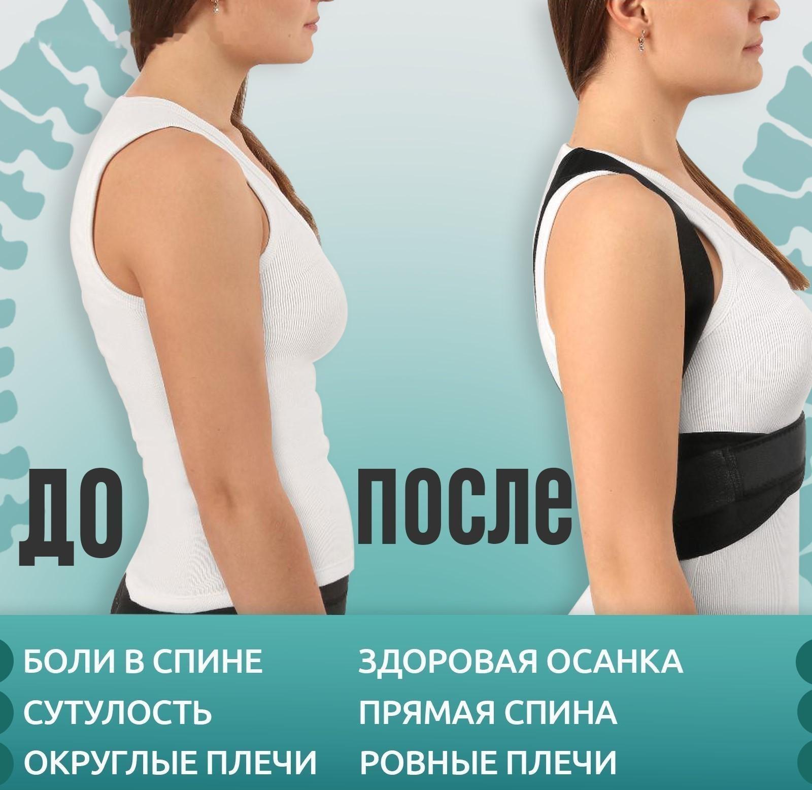 Массажёр-фиксатор для осанки и поясницы, на фастексах, размер универсальный, картонная коробка, цвет чёрный