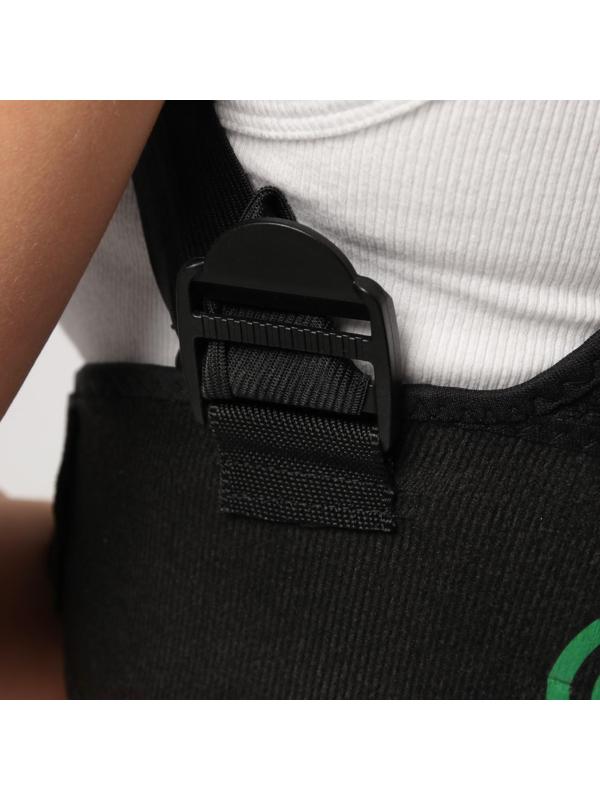 Массажёр-фиксатор для осанки и поясницы, на фастексах, размер универсальный, картонная коробка, цвет чёрный