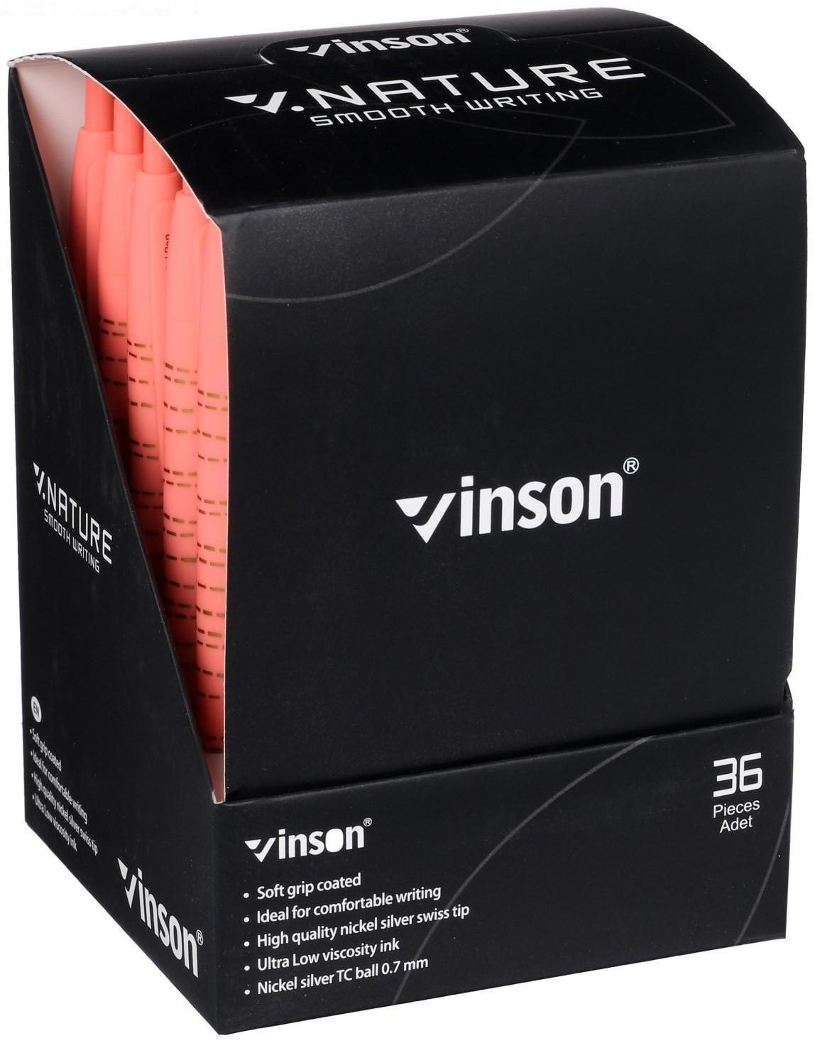 Ручка шариковая, автоматическая Vinson, 0.7 мм, стержень масляный синий, прорезиненный корпус, МИКС