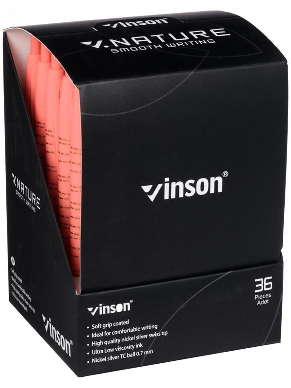 Ручка шариковая, автоматическая Vinson, 0.7 мм, стержень масляный синий, прорезиненный корпус, МИКС