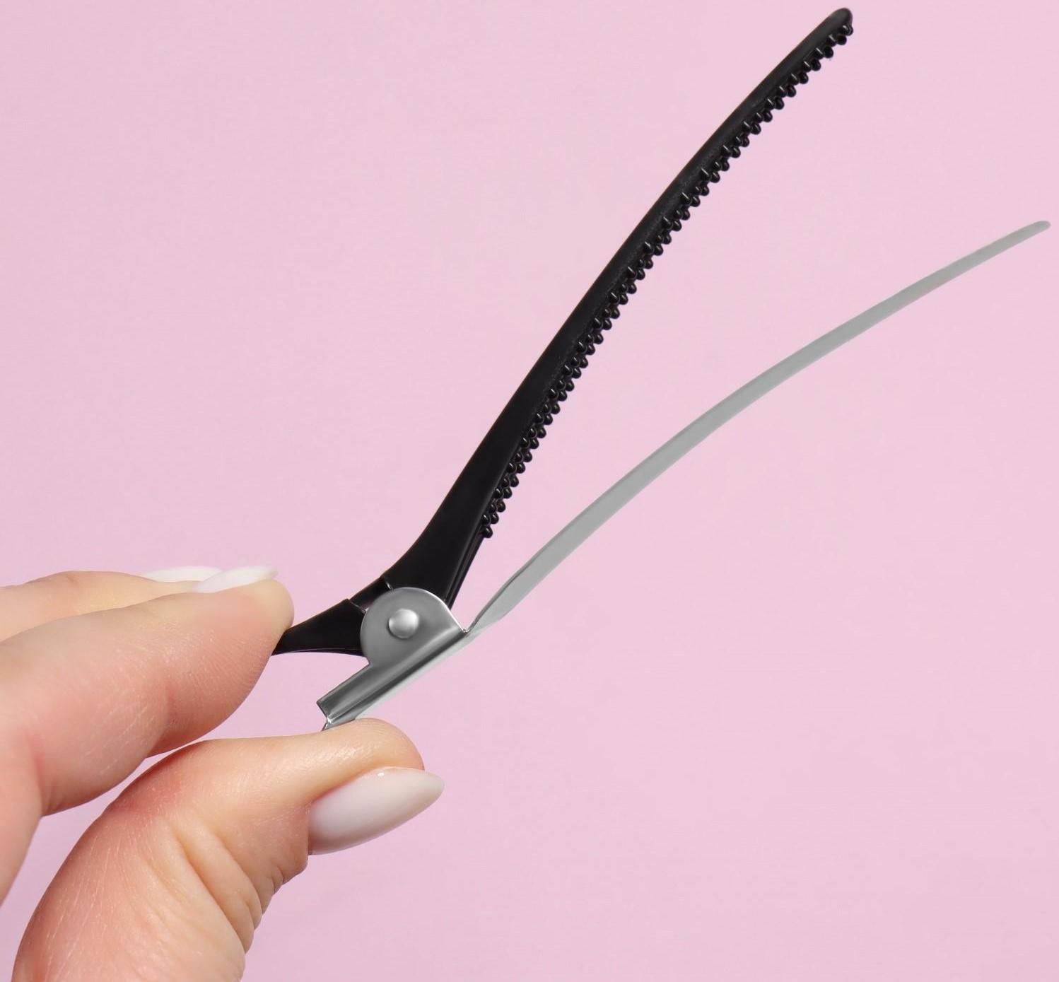 Набор зажимов для волос, 10 см, 6 шт, цвет чёрный