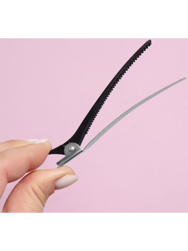 Набор зажимов для волос, 10 см, 6 шт, цвет чёрный