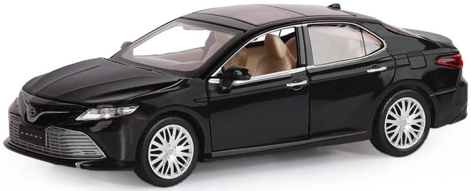 Машина металлическая Toyota Camry, 1:32,инерц, световые и звуковые эффекты, открываются двери, цвет чёрный
