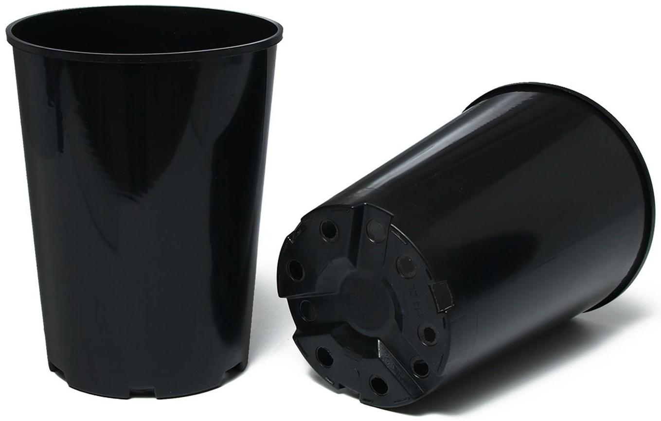 Горшок для рассады, 2 л, d = 14 см, h = 18 см, чёрный, Greengo