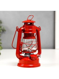 Керосиновая лампа декоративная красный 9,7х12,5х11,5 см