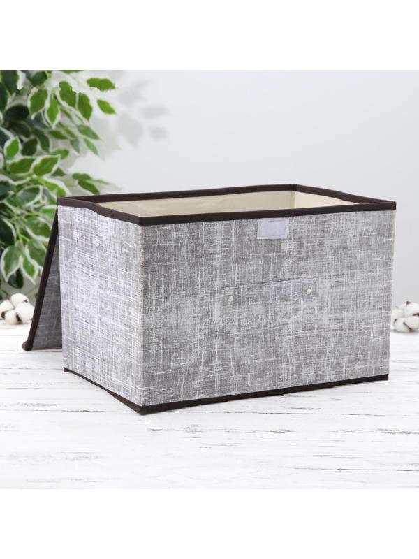 Короб стеллажный для хранения с крышкой «Ронда», 38×24×24 см, цвет серый