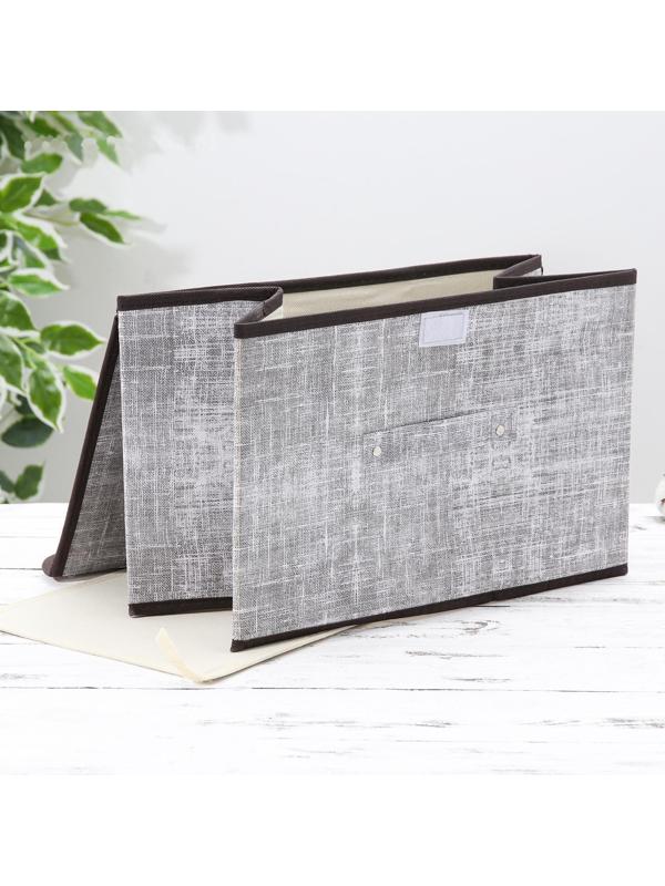 Короб стеллажный для хранения с крышкой «Ронда», 38×24×24 см, цвет серый