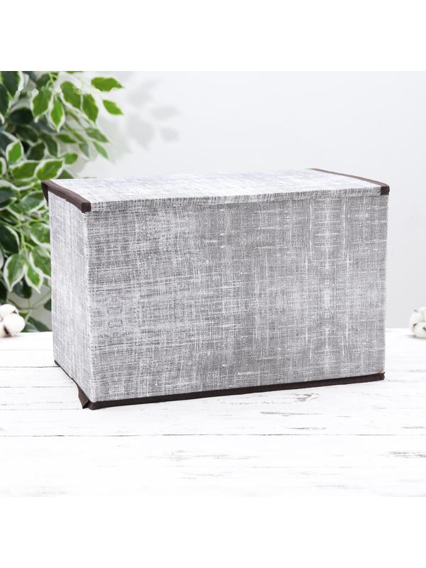 Короб стеллажный для хранения с крышкой «Ронда», 38×24×24 см, цвет серый