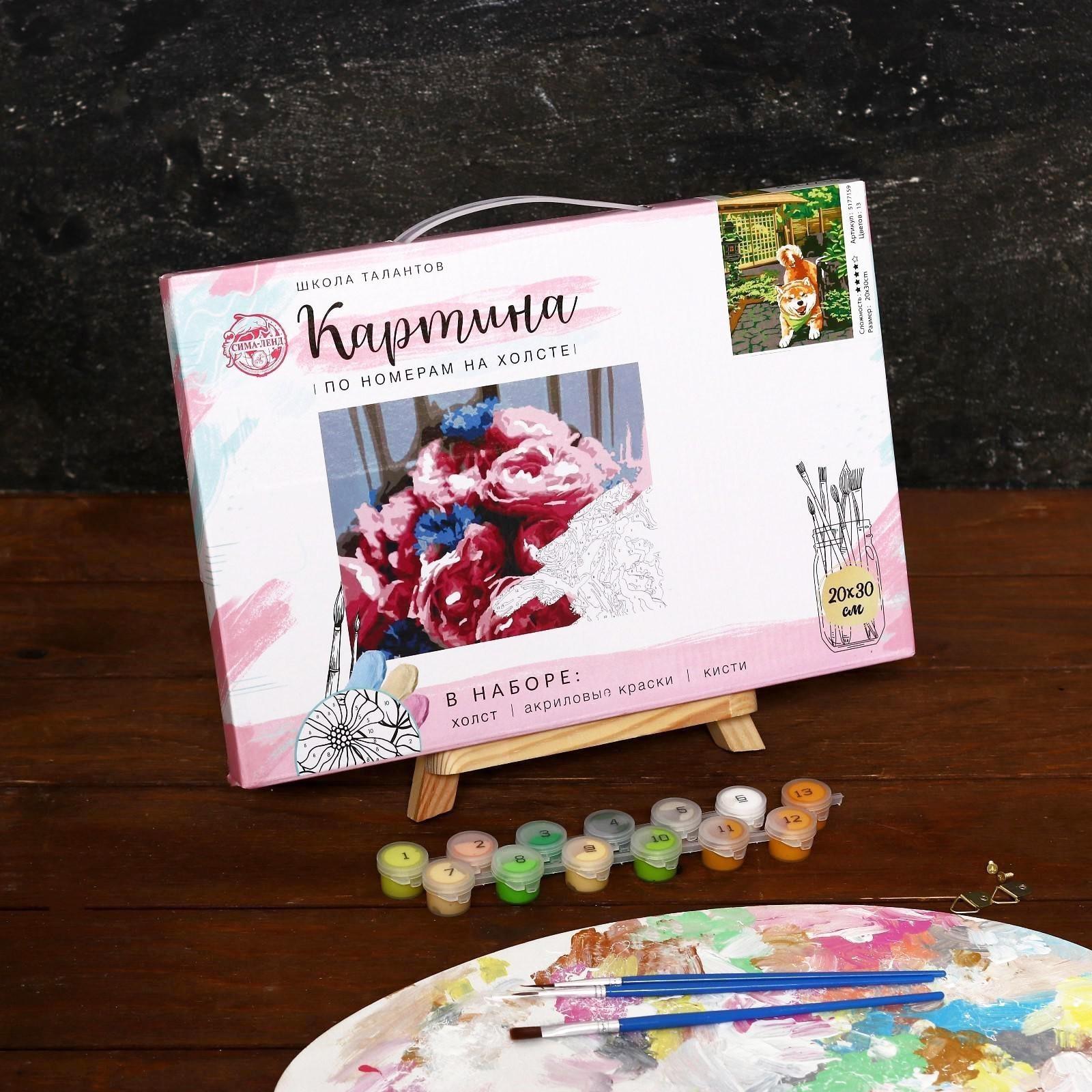 Картина по номерам на холсте с подрамником «Сиба-ину», 30х20 см