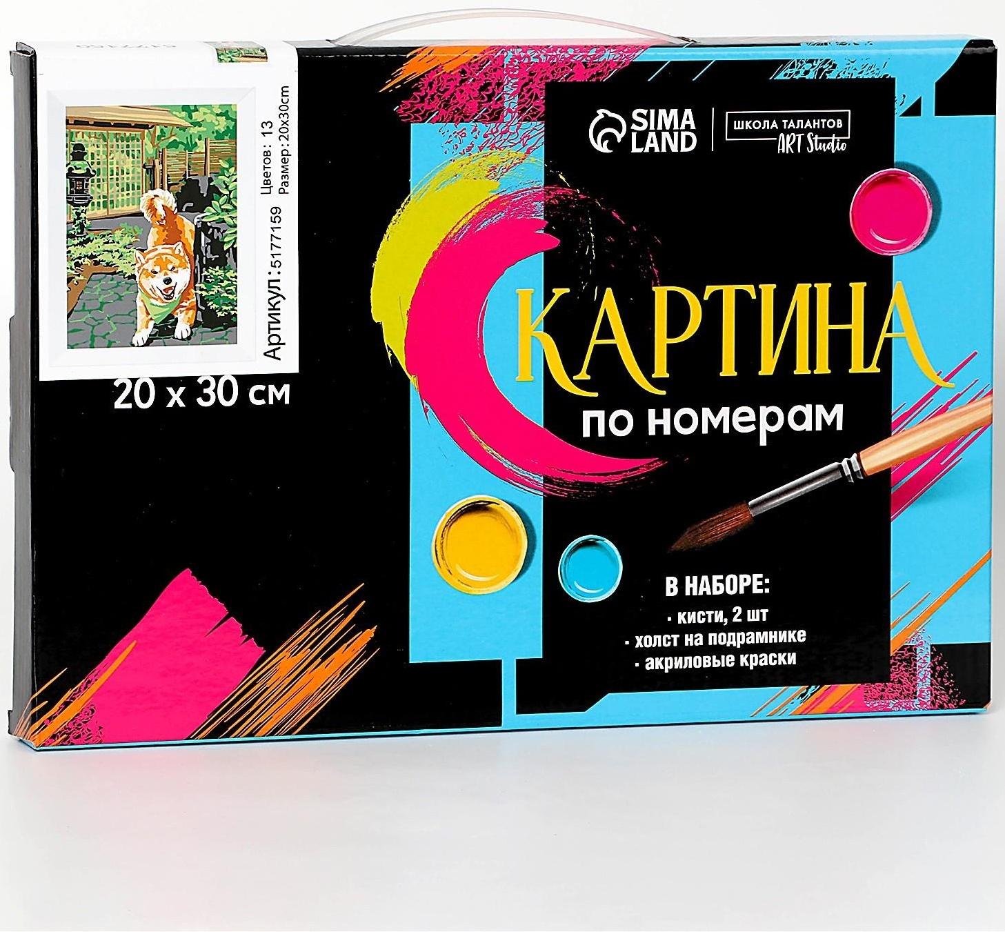 Картина по номерам на холсте с подрамником «Сиба-ину», 30х20 см