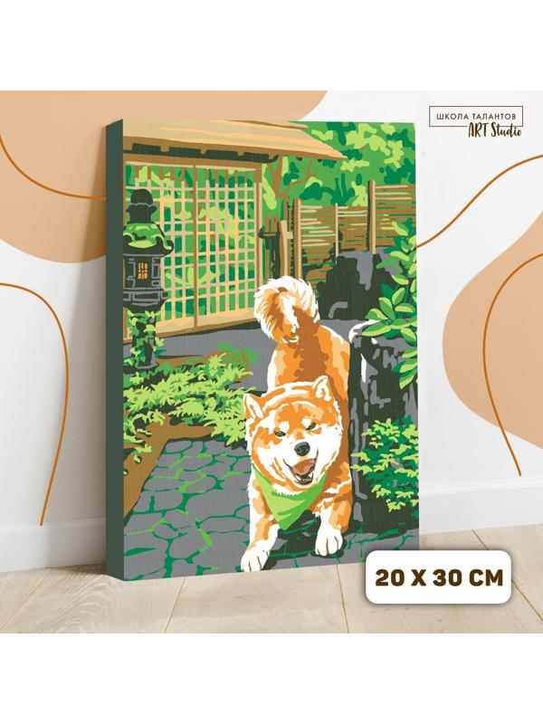 Картина по номерам на холсте с подрамником «Сиба-ину», 30х20 см