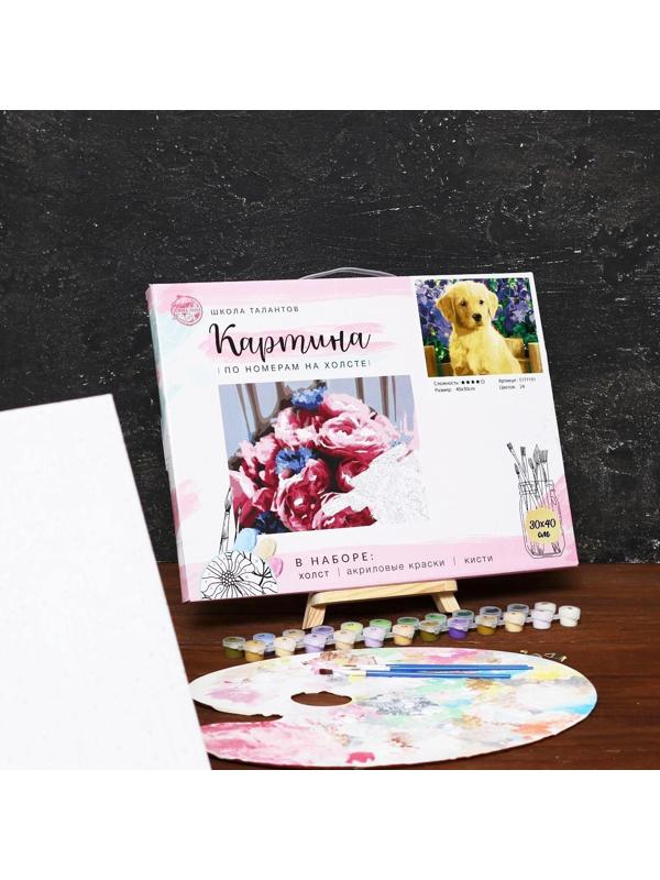 Картина по номерам на холсте с подрамником «Щенок лабрадора», 40х30 см