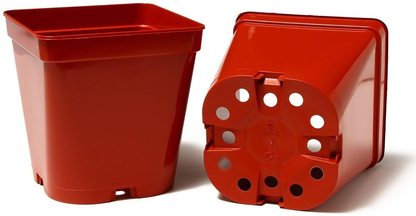 Горшок для рассады, 3 л, 16 × 16 × 16 см, терракотовый, Greengo