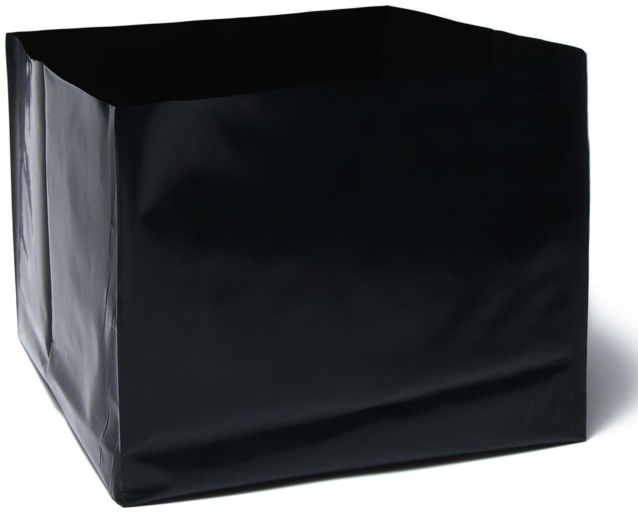 Пакет для рассады, 16 л, 28 × 25 см, толщина 120 мкм, с перфорацией, чёрный