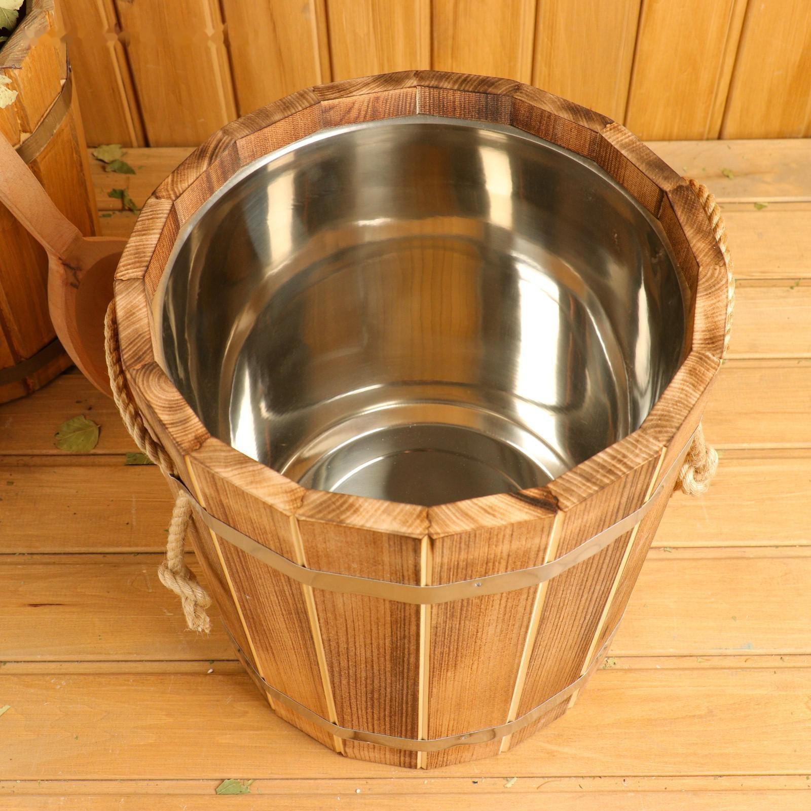 Запарник из липы, 15 л, с нержавеющей вставкой, 