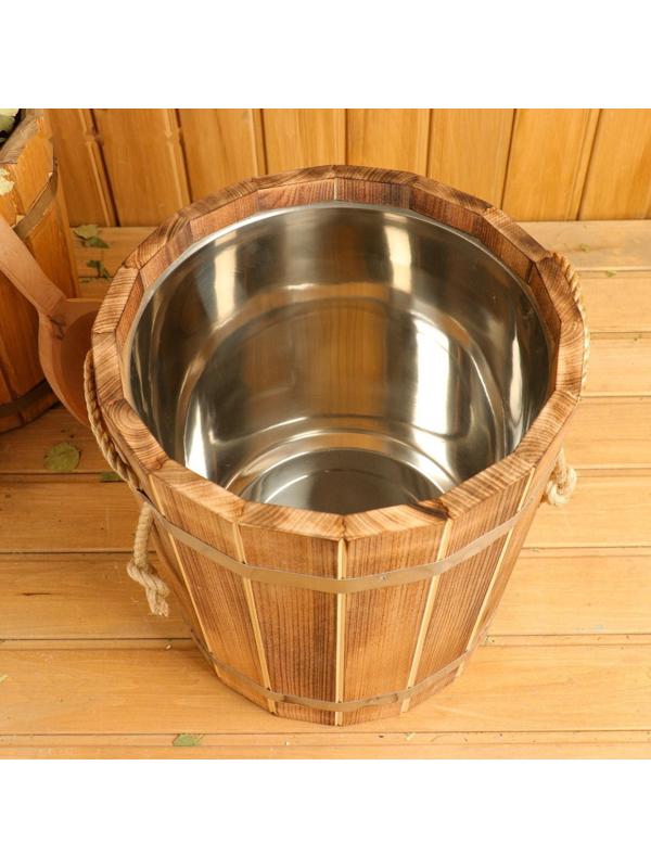 Запарник из липы, 15 л, с нержавеющей вставкой, 
