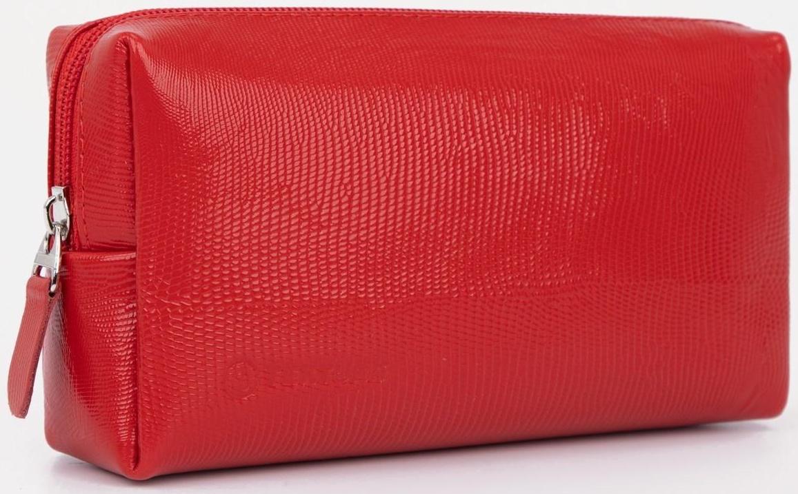 Косметичка на молнии, цвет красный