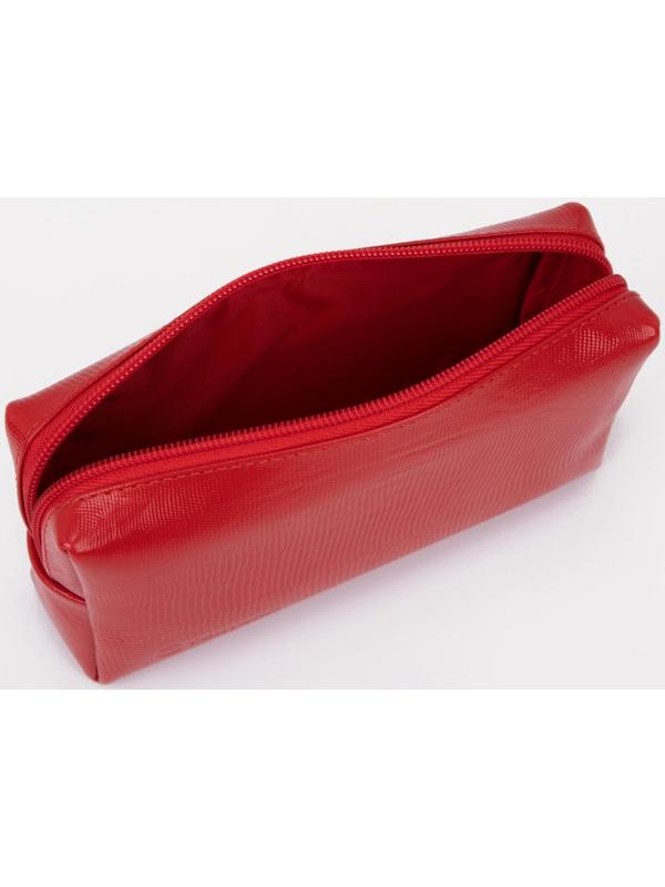 Косметичка на молнии, цвет красный