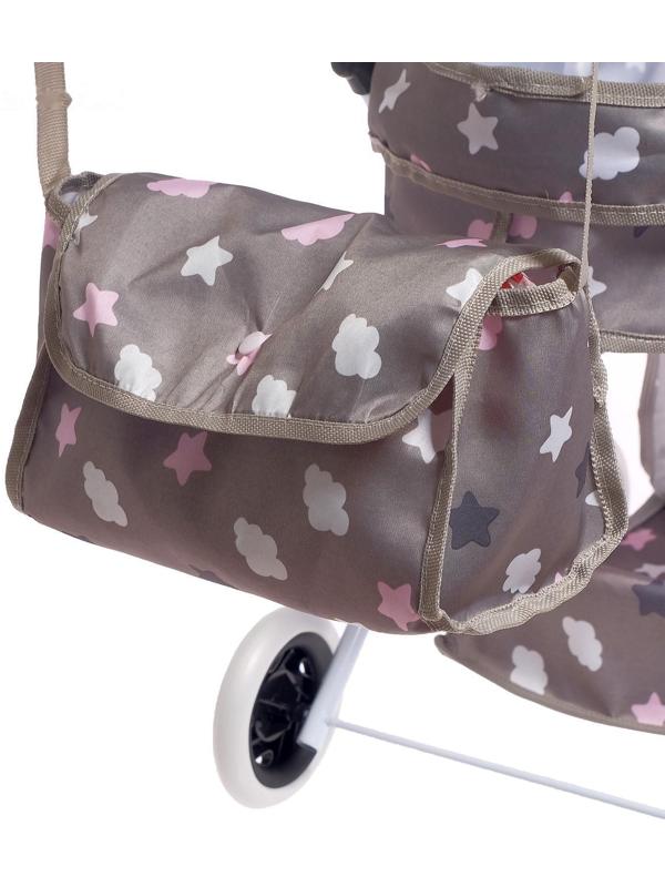 Коляска универсальная для кукол, с сумкой, с корзиной, металлический каркас