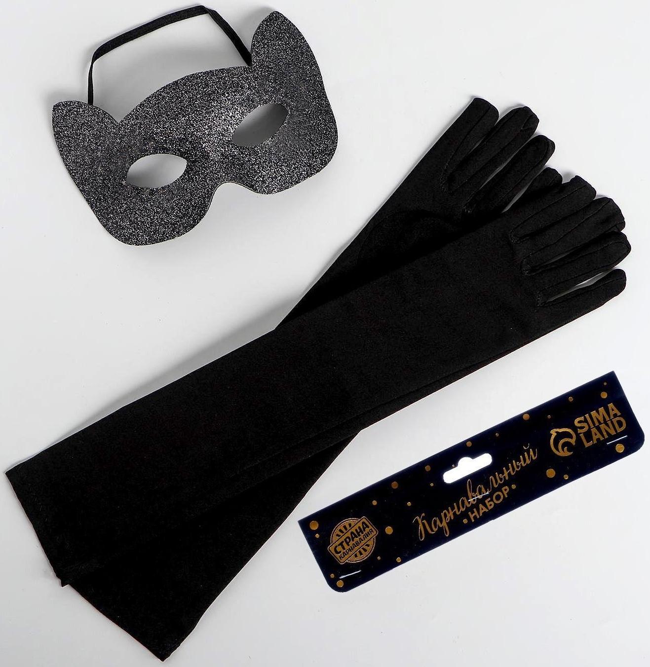 Карнавальный набор «Элегантная кошка», маска, перчатки