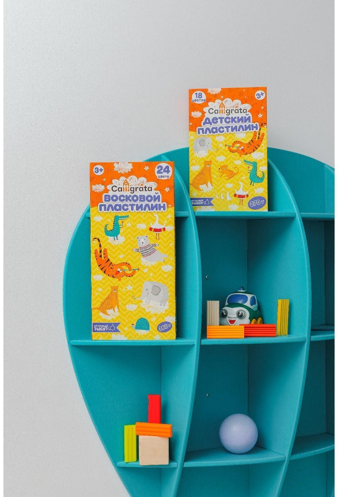 Пластилин мягкий (восковой) Calligrata, 24 цвета, 360 г