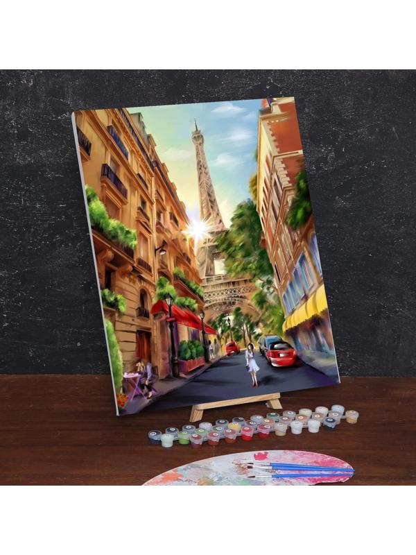 Картина по номерам на холсте с подрамником «Прогулка по Парижу» 40х50 см
