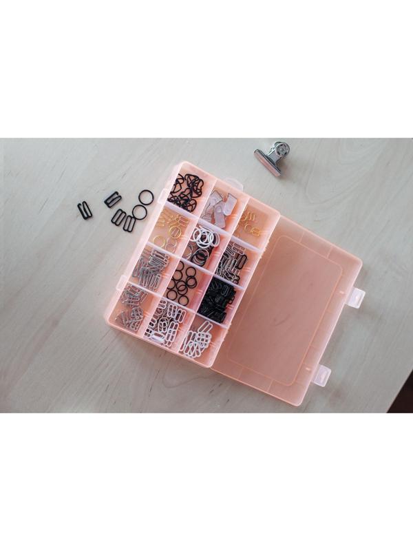 Набор для бретелей металлический: крючки, кольца, регуляторы, 10 мм, цвет белый