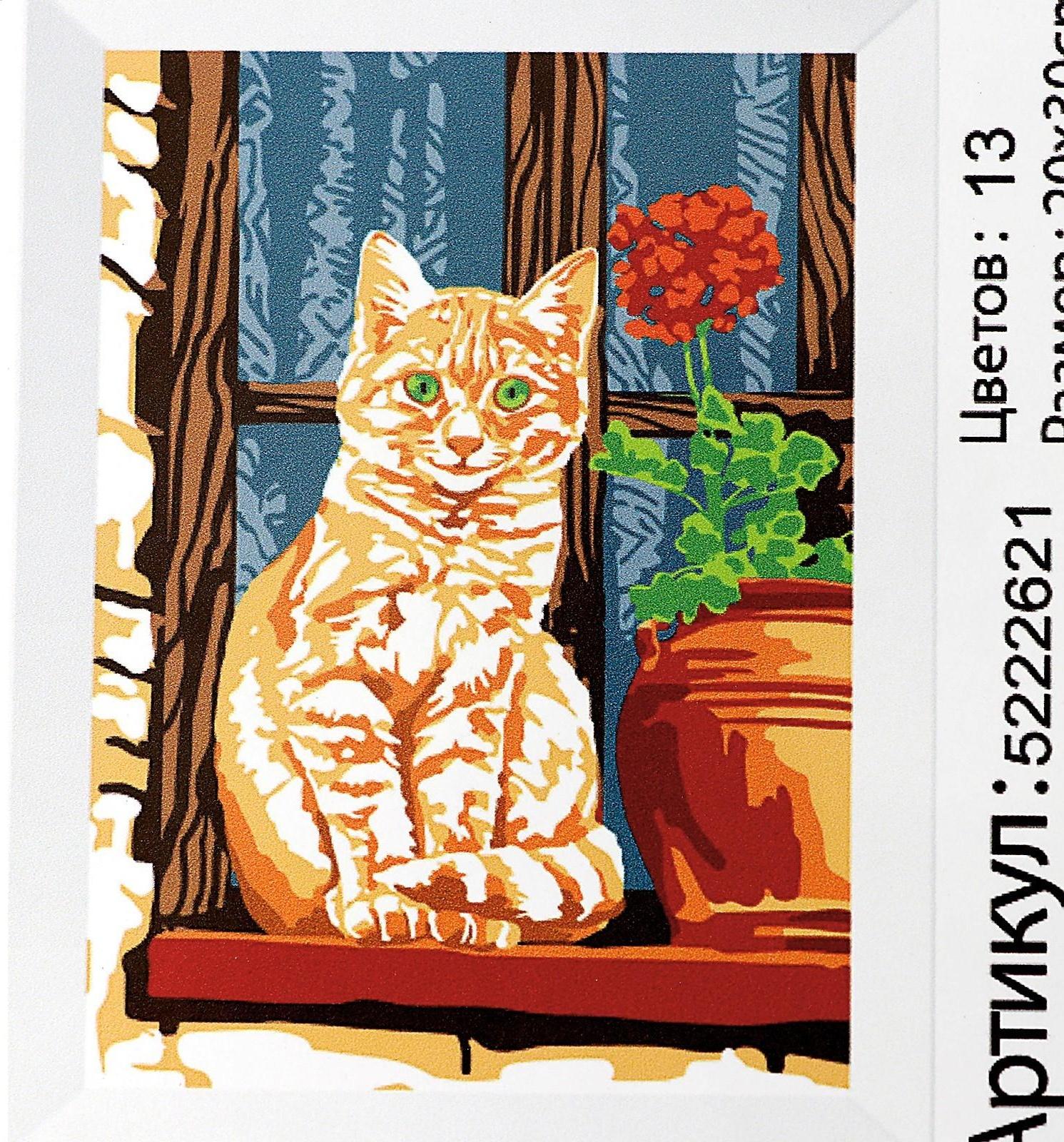 Картина по номерам на холсте с подрамником «Рыжий кот» 20х30 см