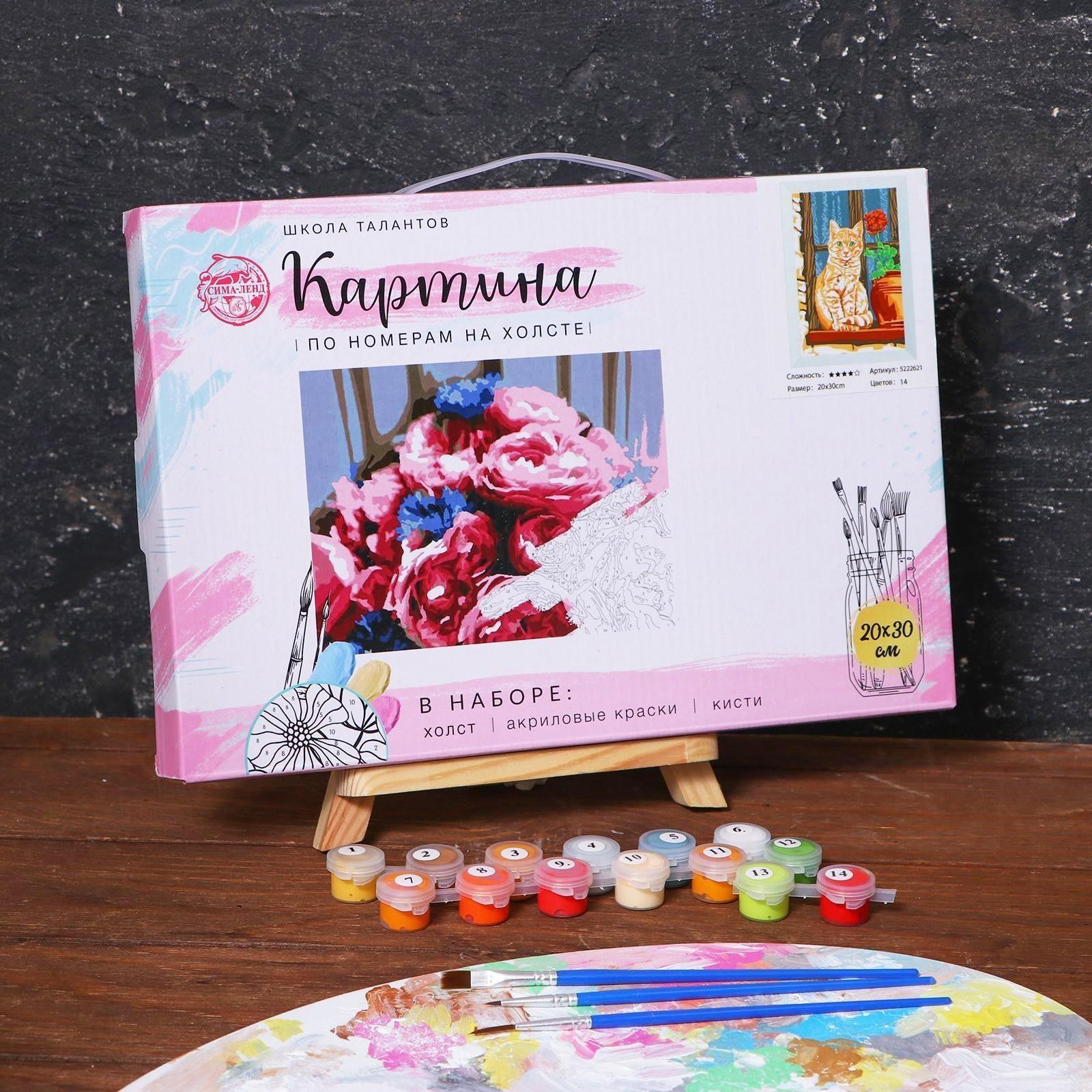 Картина по номерам на холсте с подрамником «Рыжий кот» 20х30 см