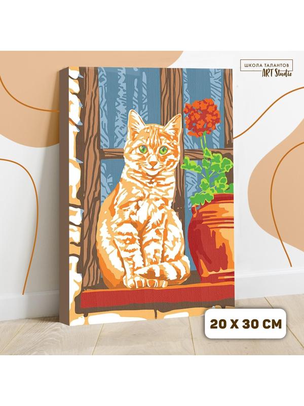 Картина по номерам на холсте с подрамником «Рыжий кот» 20х30 см