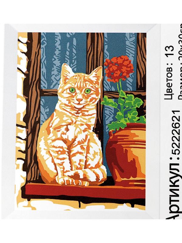 Картина по номерам на холсте с подрамником «Рыжий кот» 20х30 см